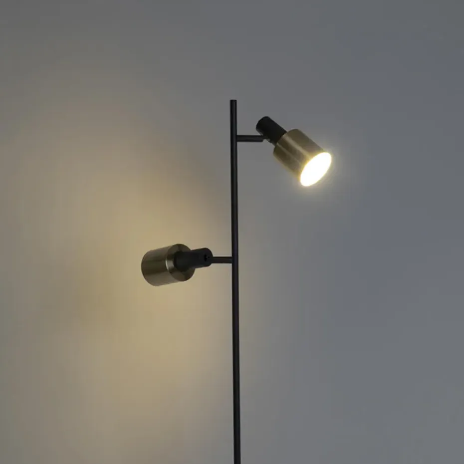 Qazqa vloerlampen stijn goudkleurig e27