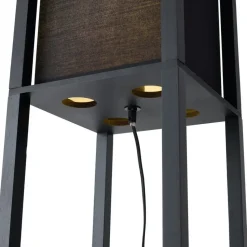 Qazqa vloerlampen stojan zwart e27