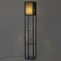 Qazqa vloerlampen stojan zwart e27