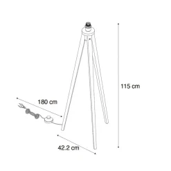 Qazqa vloerlampen tripod_classic bruin e27