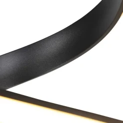 Qazqa vloerlampen twisted fl zwart geïntegreerde led