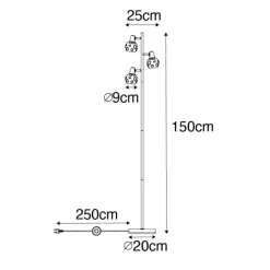 Qazqa vloerlampen vidro goudkleurig e14