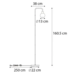 Qazqa vloerlampen vidro grijs e27