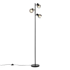 Qazqa vloerlampen vidro zwart e14