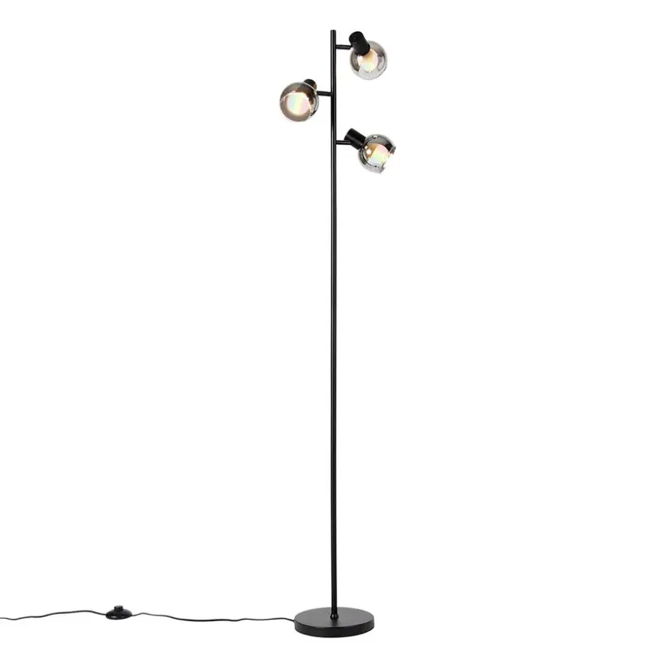 Qazqa vloerlampen vidro zwart e14