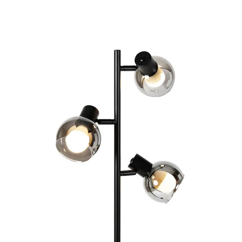 Qazqa vloerlampen vidro zwart e14