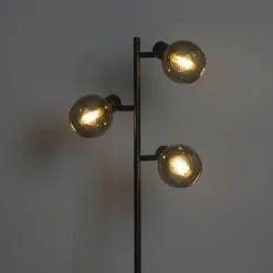 Qazqa vloerlampen vidro zwart e14