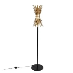 Qazqa vloerlampen wesley goudkleurig e27