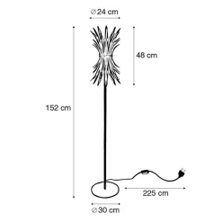 Qazqa vloerlampen wesley goudkleurig e27