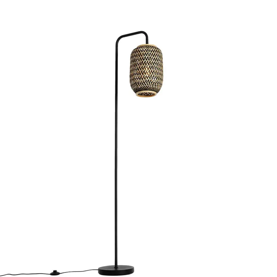 Qazqa vloerlampen yvonne zwart e27