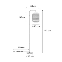 Qazqa vloerlampen yvonne crème e27