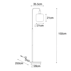 Qazqa vloerlampen zuzanna oranje e27