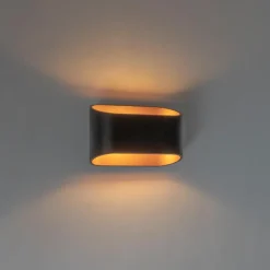Qazqa wandlampen alone zwart g9