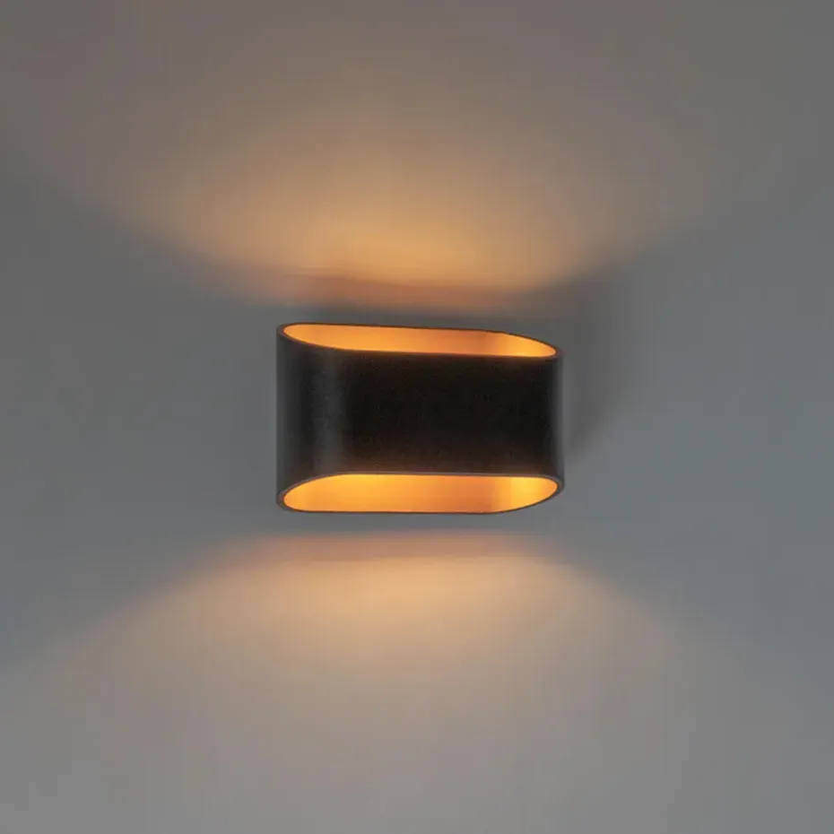 Qazqa wandlampen alone zwart g9