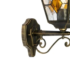 Qazqa wandlampen buiten antigua goudkleurig e27