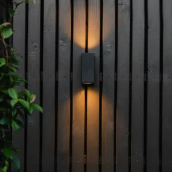 Qazqa wandlampen buiten baleno zwart gu10