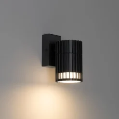 Qazqa wandlampen buiten boris zwart gu10