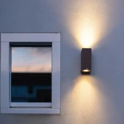 Qazqa wandlampen buiten baleno bronskleurig gu10