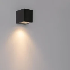 Qazqa wandlampen buiten baleno zwart gu10