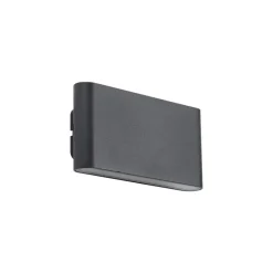 Qazqa wandlampen buiten batt zwart geïntegreerde led