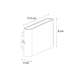 Qazqa wandlampen buiten batt zwart geïntegreerde led