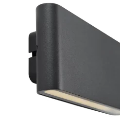 Qazqa wandlampen buiten batt zwart geïntegreerde led