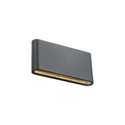 Qazqa wandlampen buiten batt zwart geïntegreerde led