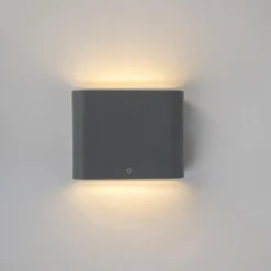 Qazqa wandlampen buiten batt grijs geïntegreerde led