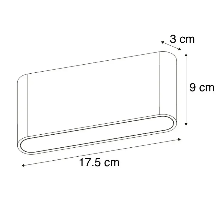 Qazqa wandlampen buiten batt wit geïntegreerde led
