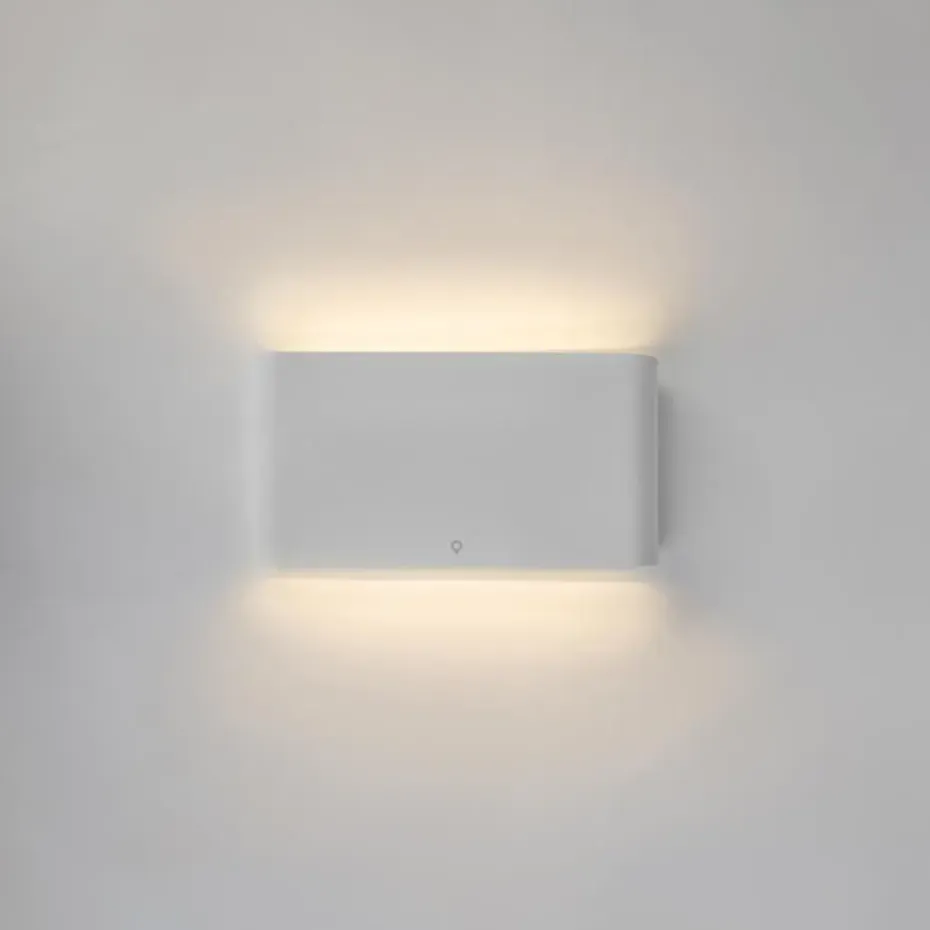 Qazqa wandlampen buiten batt wit geïntegreerde led