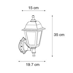 Qazqa wandlampen buiten capital zwart e27