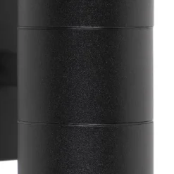 Qazqa wandlampen buiten duo zwart gu10