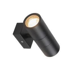 Qazqa wandlampen buiten duo zwart gu10