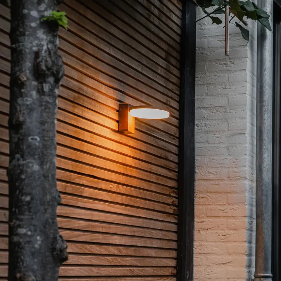 Qazqa wandlampen buiten esmee bronskleurig geïntegreerde led