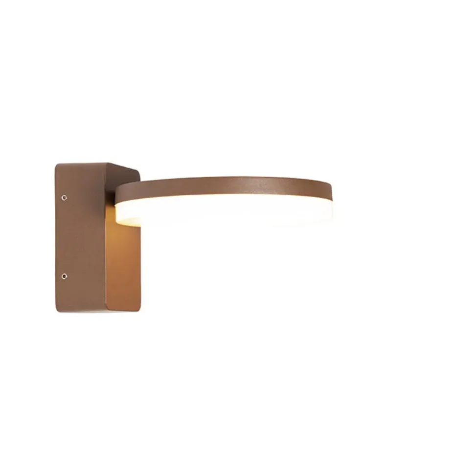 Qazqa wandlampen buiten esmee bronskleurig geïntegreerde led