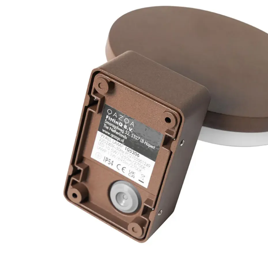 Qazqa wandlampen buiten esmee bronskleurig geïntegreerde led