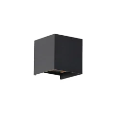 Qazqa wandlampen buiten edwin zwart geïntegreerde led