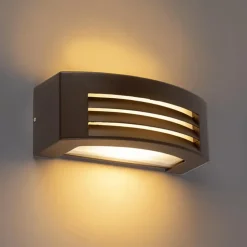 Qazqa wandlampen buiten hurricane bronskleurig e27