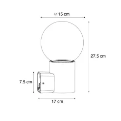 Qazqa wandlampen buiten huma zwart e27