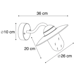 Qazqa wandlampen buiten munich zwart e27