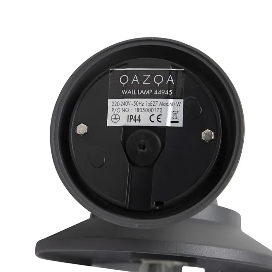 Qazqa wandlampen buiten oxford grijs e27