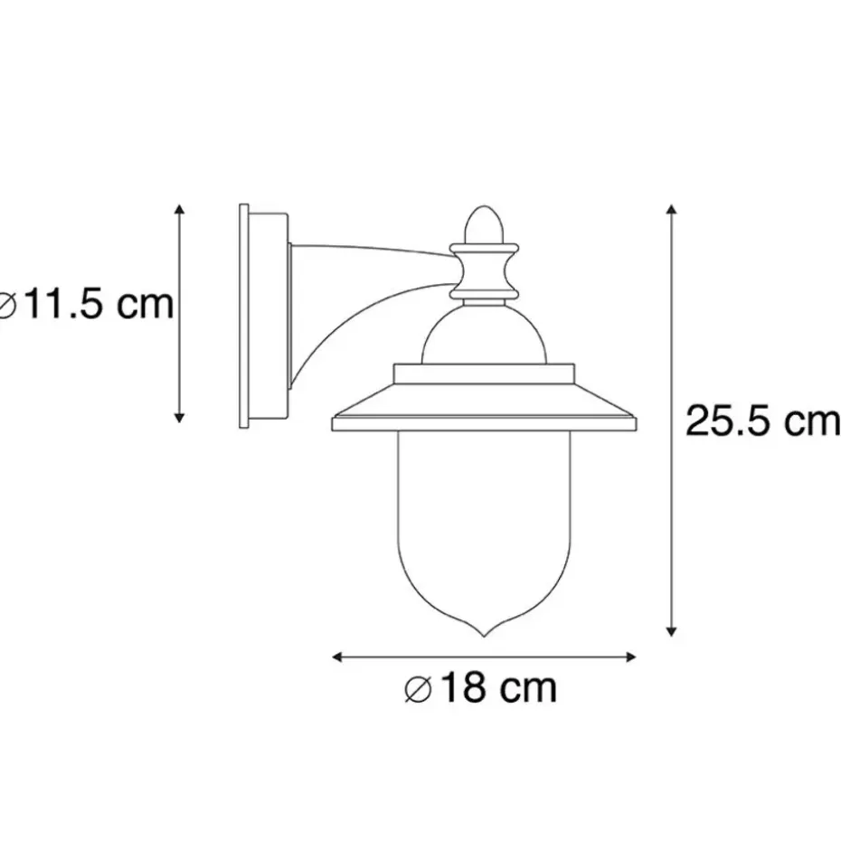 Qazqa wandlampen buiten oxford grijs e27