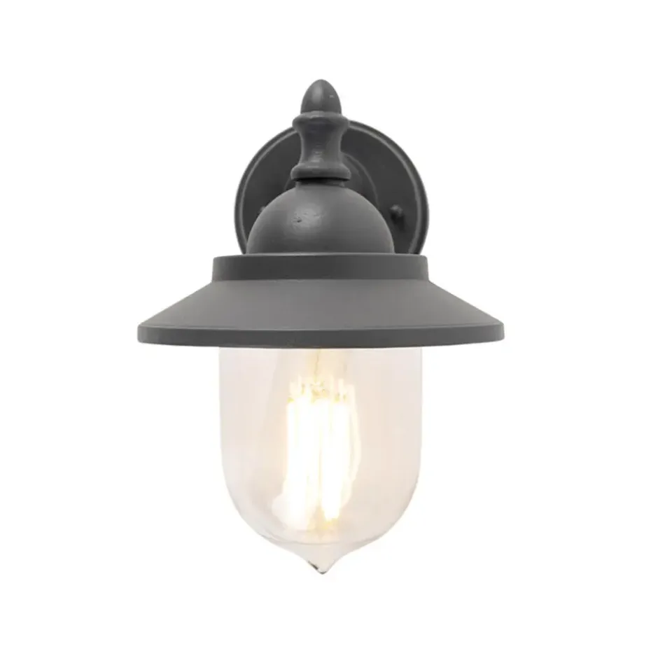 Qazqa wandlampen buiten oxford grijs e27