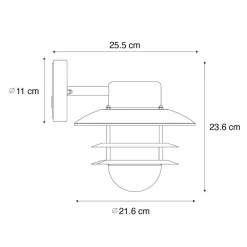 Qazqa wandlampen buiten shell zilverkleurig e27