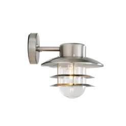 Qazqa wandlampen buiten shell zilverkleurig e27