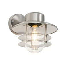 Qazqa wandlampen buiten shell zilverkleurig e27