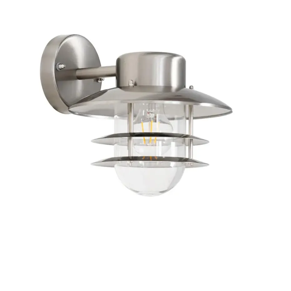 Qazqa wandlampen buiten shell zilverkleurig e27