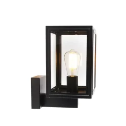 Qazqa wandlampen buiten sutton zwart e27
