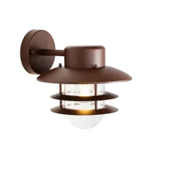 Qazqa wandlampen buiten shell bronskleurig e27