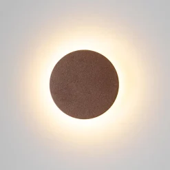 Qazqa wandlampen buiten skyf bronskleurig geïntegreerde led